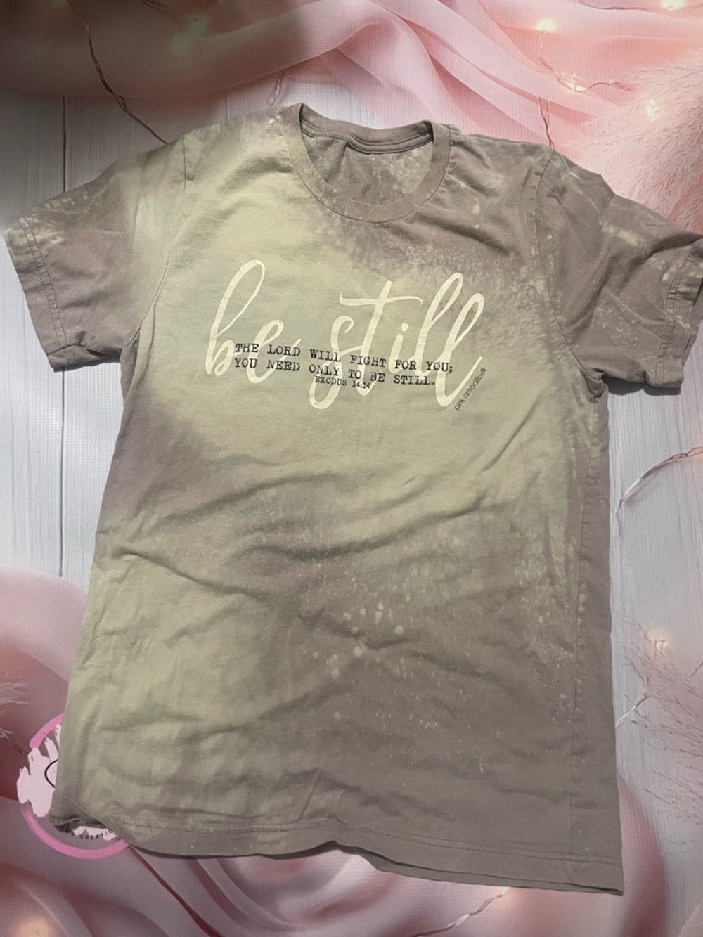 Be Still Graphic Tee - Light Olive Green